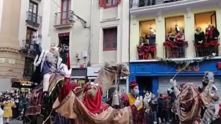 Llegada de los Reyes Magos al Ayuntamiento de Pamplona