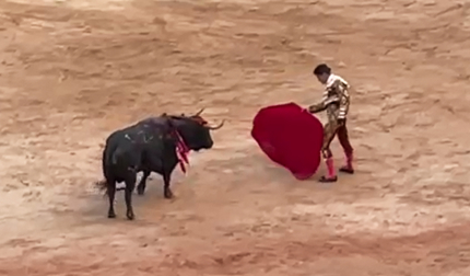 Derechazos de Talavante en su segundo toro de la corrida del 11 de julio