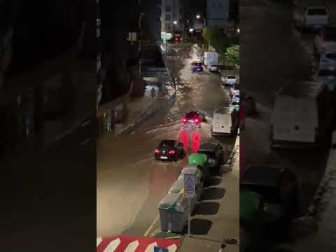 Inundaciones tras la tormenta en Tudela (calle Díaz Bravo)