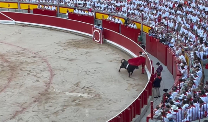 Roca Rey inicia pegado a las tablas la faena