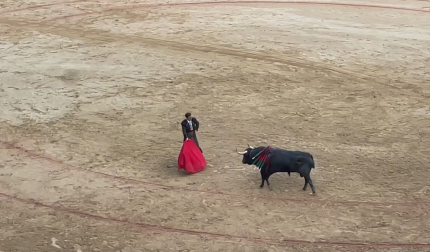 Juan Ortega con el sexto y último toro de la tarde