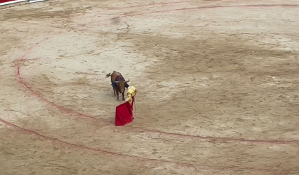 Pases de Pablo Aguado con el sexto toro de la tarde