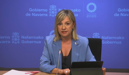 Amparo López, portavoz del Ejecutivo foral, en su comparecencia de este miércoles