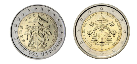 Monedas de sede vacantes emitidas en 2005 y 2013