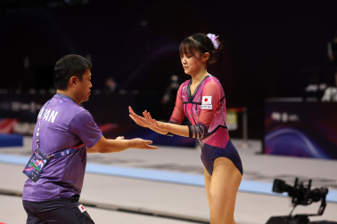 Segunda jornada del Campeonato del Mundo de Gimnasia de Trampolín en Pamplona.