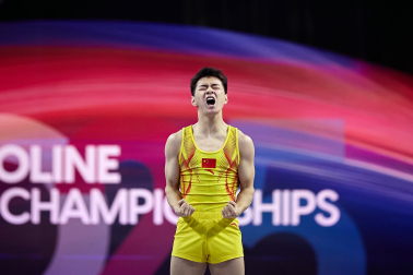 Fotos del Mundial de gimnasia de trampolín en el Navarra Arena