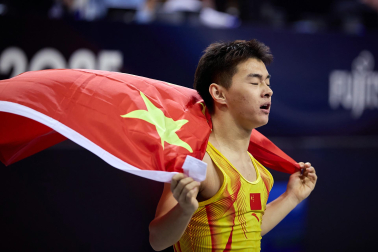 Fotos del Mundial de gimnasia de trampolín en el Navarra Arena