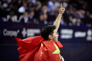 Fotos del Mundial de gimnasia de trampolín en el Navarra Arena