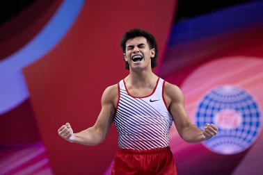 Fotos del Mundial de gimnasia de trampolín en el Navarra Arena