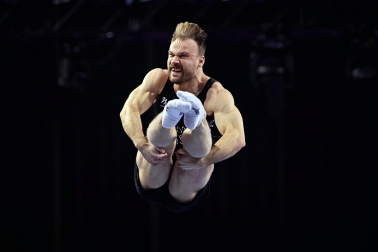 Fotos del Mundial de gimnasia de trampolín en el Navarra Arena