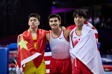 Fotos del Mundial de gimnasia de trampolín en el Navarra Arena
