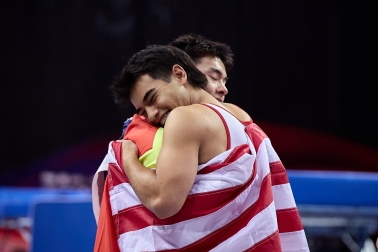Fotos del Mundial de gimnasia de trampolín en el Navarra Arena