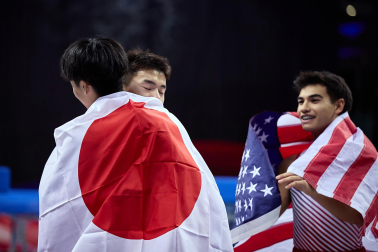 Fotos del Mundial de gimnasia de trampolín en el Navarra Arena
