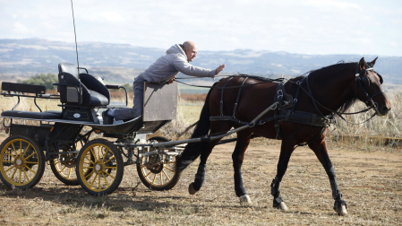 Al finalizar la hora de entrenamiento, Iriarte acaricia a su caballo en un gesto de agradecimiento.