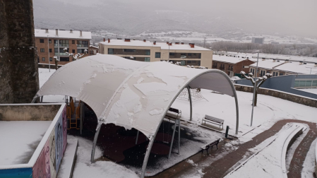 Irurtzun, cubierto de nieve.
