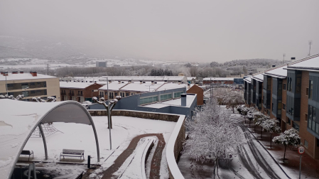 Irurtzun, cubierto de nieve.