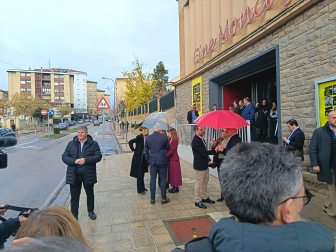 María Chivite, a su llegada a Tudela