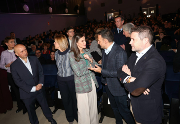 Foto de la visita de la reina Letizia a Tudela para el homenaje a Alejandro Amenábar