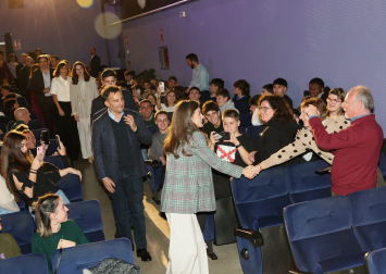 Foto de la visita de la reina Letizia a Tudela para el homenaje a Alejandro Amenábar