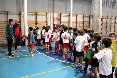 Fotos del arranque del programa "El Xota en tu escuela", con la visita al colegio San Ignacio Jesuítas de Pamplona /