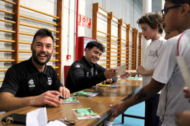 Fotos del arranque del programa "El Xota en tu escuela", con la visita al colegio San Ignacio Jesuítas de Pamplona /