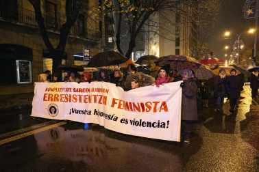 Manifestación por el 25-N en Pamplona convocada por el movimiento feminista.