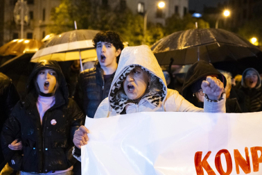 Manifestación por el 25-N en Pamplona convocada por el movimiento feminista.