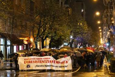 Manifestación por el 25-N en Pamplona convocada por el movimiento feminista.