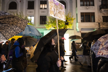 Manifestación por el 25-N en Pamplona convocada por el movimiento feminista.