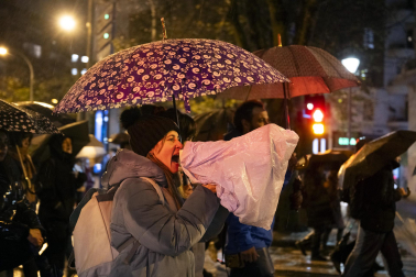 Manifestación por el 25-N en Pamplona convocada por el movimiento feminista.