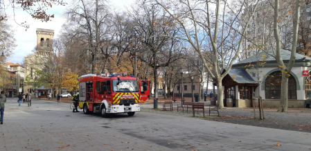 Foto del incendio en el bar El Bosquecillo de Pamplona
