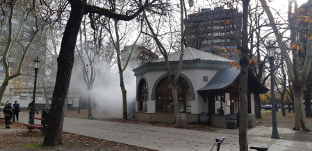 Foto del incendio en el bar El Bosquecillo de Pamplona
