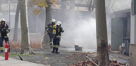 Foto del incendio en el bar El Bosquecillo de Pamplona