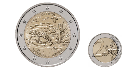 Anverso y reverso de la moneda de Lituania