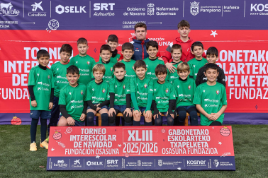 LARRAONA CLARET. El equipo lo integran Thiago Verdugo, Julen Martínez, Iker Rodríguez, Martín Albizu, Iñigo Munduate, Samuel Martínez, Mateo Morales, Oier Remírez, Oihan Úriz, Iker Ostiz, Pablo Bartolomé, Martín García, Telmo Sánchez, Álex Borrás, Aritz Imbuluzqueta, Guillermo Sáenz, Pablo Mendía y Andoni Valle.
