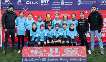 PATXI LARRAINZAR. El equipo lo forman Nora Díaz, Maddi Maiza, Nora Álvarez, Olaia Huarte, Ane Valencia, Itsaso Alegría, Irune Mangado, Mariem Diallo, Leire Zarrazkin, Noa Caballero, Libe Gastesi, Ixone Aramendía, Enara Martínez, Inder Urtasun, Onneka Valencia.