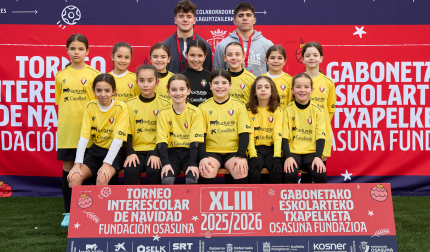 SAGRADO CORAZÓN. El equipo lo forman Nahikari Mógica, Clara Morales, Lía Martínez, Claudia Piquer, Noa Muñoz, Leyre Blanco, Daniela Araiz, Elena Macaya, Gabriela Cestau, Lucía Zarranz, Daniela Gordón, Uxue Oricain, Lucía Alonso, Claudia Canalejo, Martina Zazo.