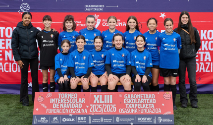 BERNART ETXEPARE. El equipo lo integran Izar Sarasibar, Ibone Valenzuela, Alaitz Imizkoz, Elaia Mateo, Aneider Corrales, Enar Yabar, Izane Larreta, Uxue Narváez, Itsasne Pidal, Sua Olza, Andrea Aguirre, Nahia Leuza.