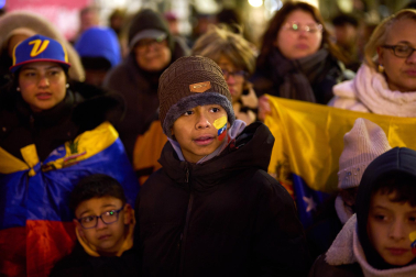 Fotos de la concentración de venezolanos en Pamplona