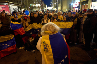 Fotos de la concentración de venezolanos en Pamplona