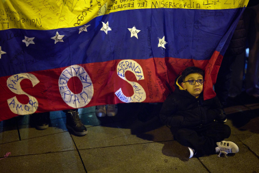 Fotos de la concentración de venezolanos en Pamplona