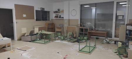 destrozos en el colegio público de Buztintxuri.