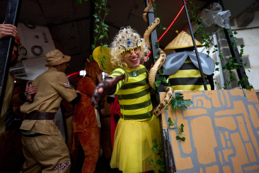 Color, disfraces, alegría y cleebración durante el desfile de las carrozas este domingo, 25 de enero, en Leitza
