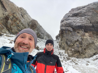 Jorge y Aimar Urquizu, en uno de sus últimos entrenamientos para La Misión en Ushuaia