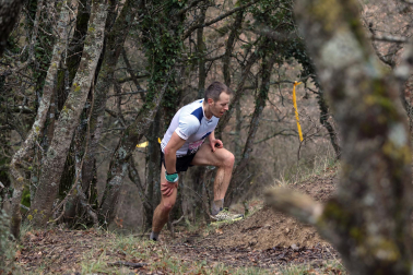 Participantes en la octava edición del Trail de Aibar sobre 18 kilómetros en una prueba disputada este domingo, 15 de febrero