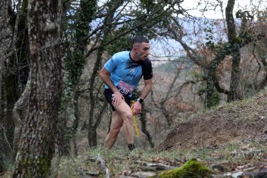Participantes en la octava edición del Trail de Aibar sobre 18 kilómetros en una prueba disputada este domingo, 15 de febrero