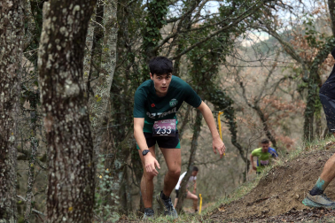 Participantes en la octava edición del Trail de Aibar sobre 18 kilómetros en una prueba disputada este domingo, 15 de febrero