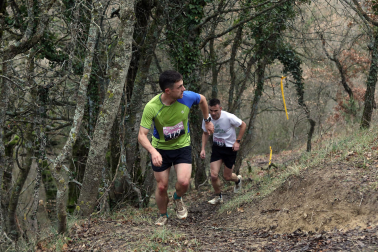 Participantes en la octava edición del Trail de Aibar sobre 18 kilómetros en una prueba disputada este domingo, 15 de febrero