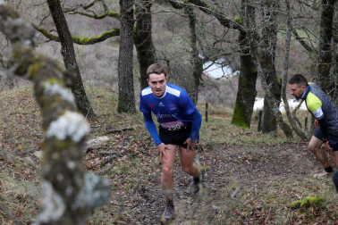 Participantes en la octava edición del Trail de Aibar sobre 18 kilómetros en una prueba disputada este domingo, 15 de febrero
