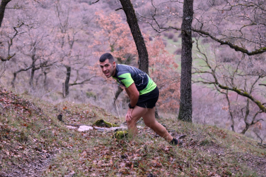 Participantes en la octava edición del Trail de Aibar sobre 18 kilómetros en una prueba disputada este domingo, 15 de febrero